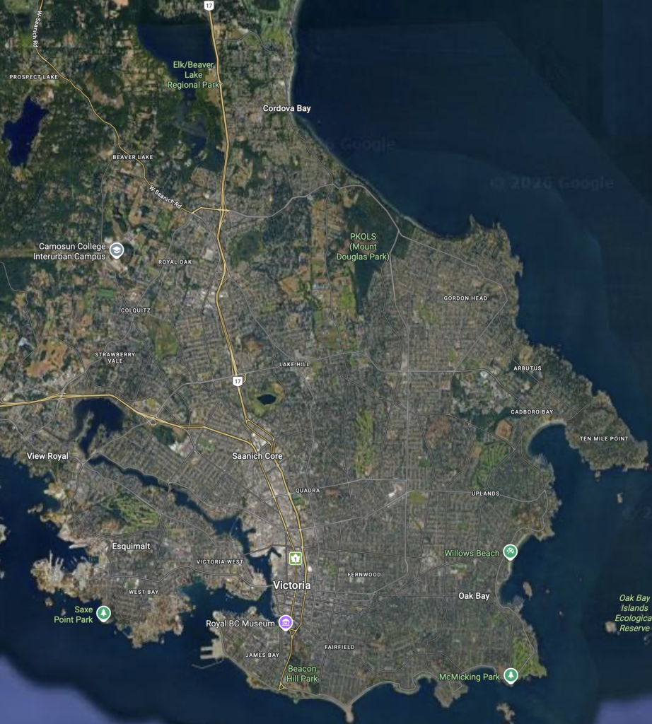 satellite map of area